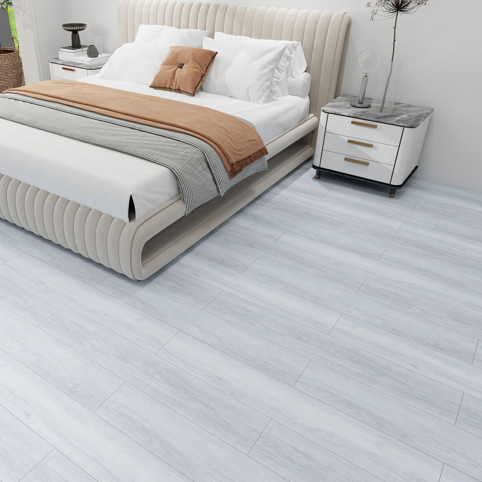 フロアタイル 約6畳 12畳 68枚入り フローリング マット 置くだけ 木目 クッション フロア マット 床 リメイク シート 接着剤不要 貼るだけ OK 賃貸ok 防水 床材 DIY ピタフィー フロアリングタイル 914.4 152