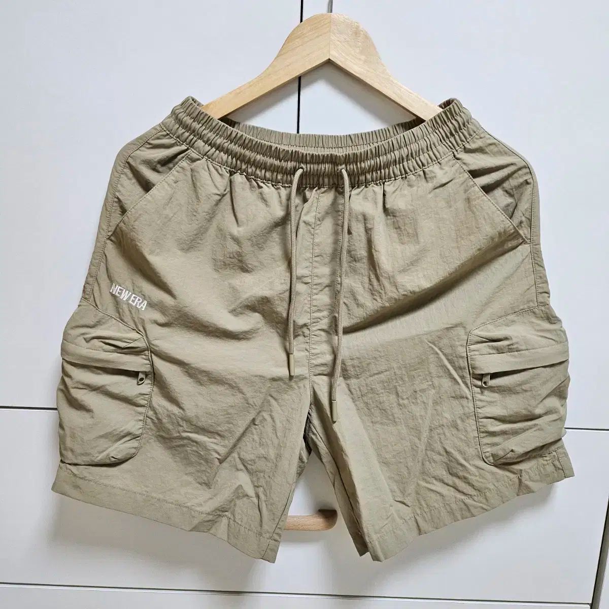 実際に ERA ニューエラ カーゴハーフパンツ ナイロン ベージュ ユニセックス S