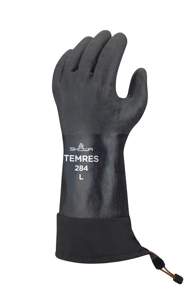 5双入販売 2025秋冬新商品 ショーワ 防寒テムレスカフ付 284 ブラック 特殊樹脂コーティング 作業用 防寒手袋 軽量 保温性抜群 裏起毛タイプ アウトドア