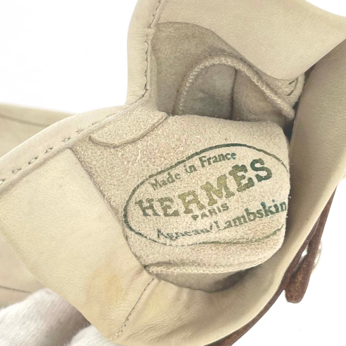 HERMES エルメス レザーグローブ セリエ釦/レザー ヴィンテージ