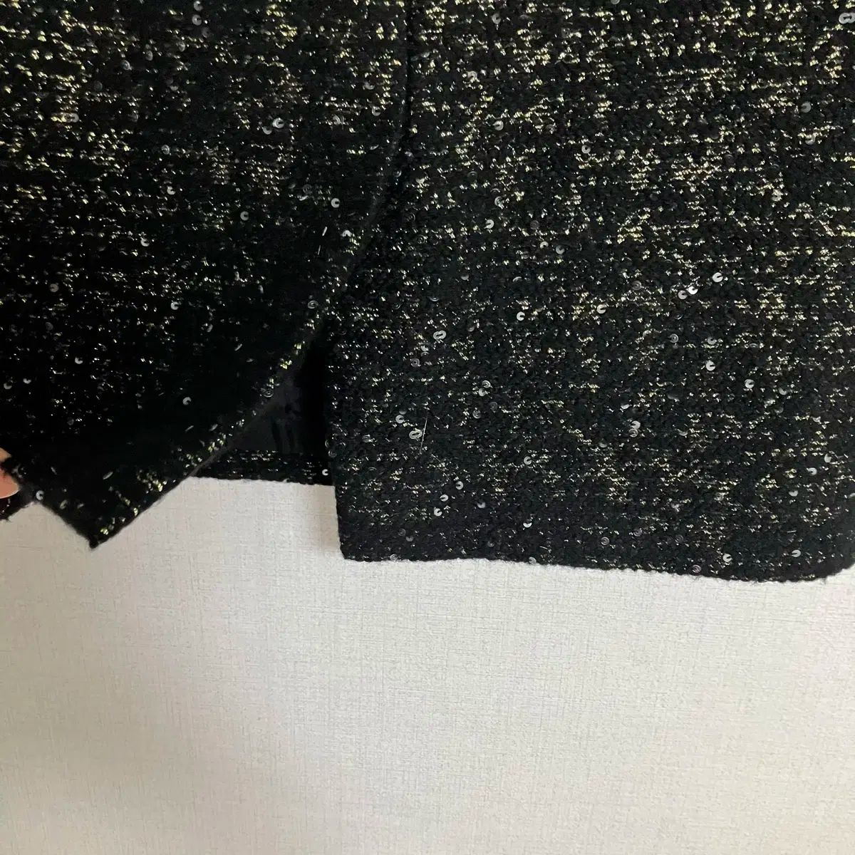 エスカダ ブラック 金糸 ツイード スカート セットアップ