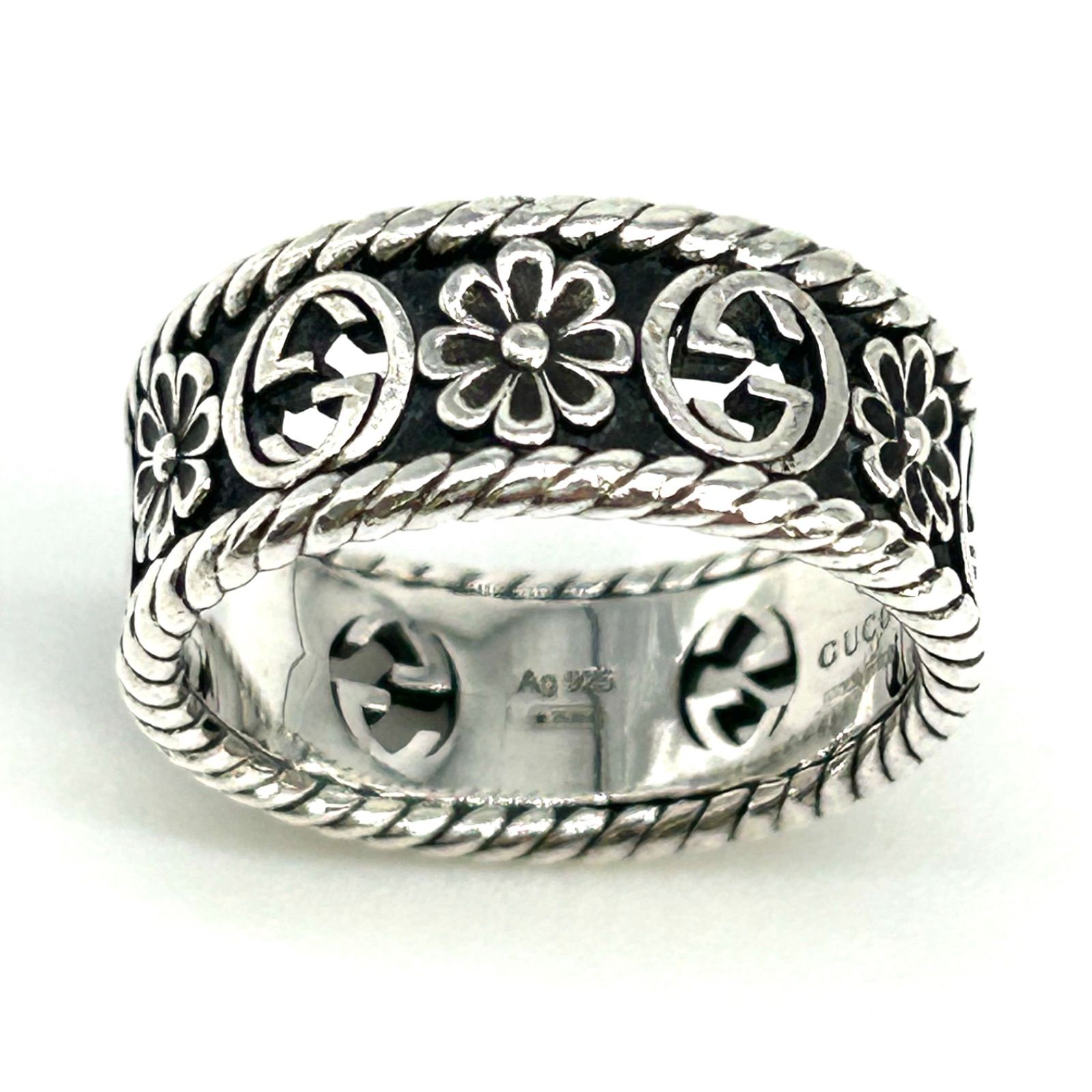 美品】GUCCI グッチ インターロッキングG フラワー リング サイズ16号