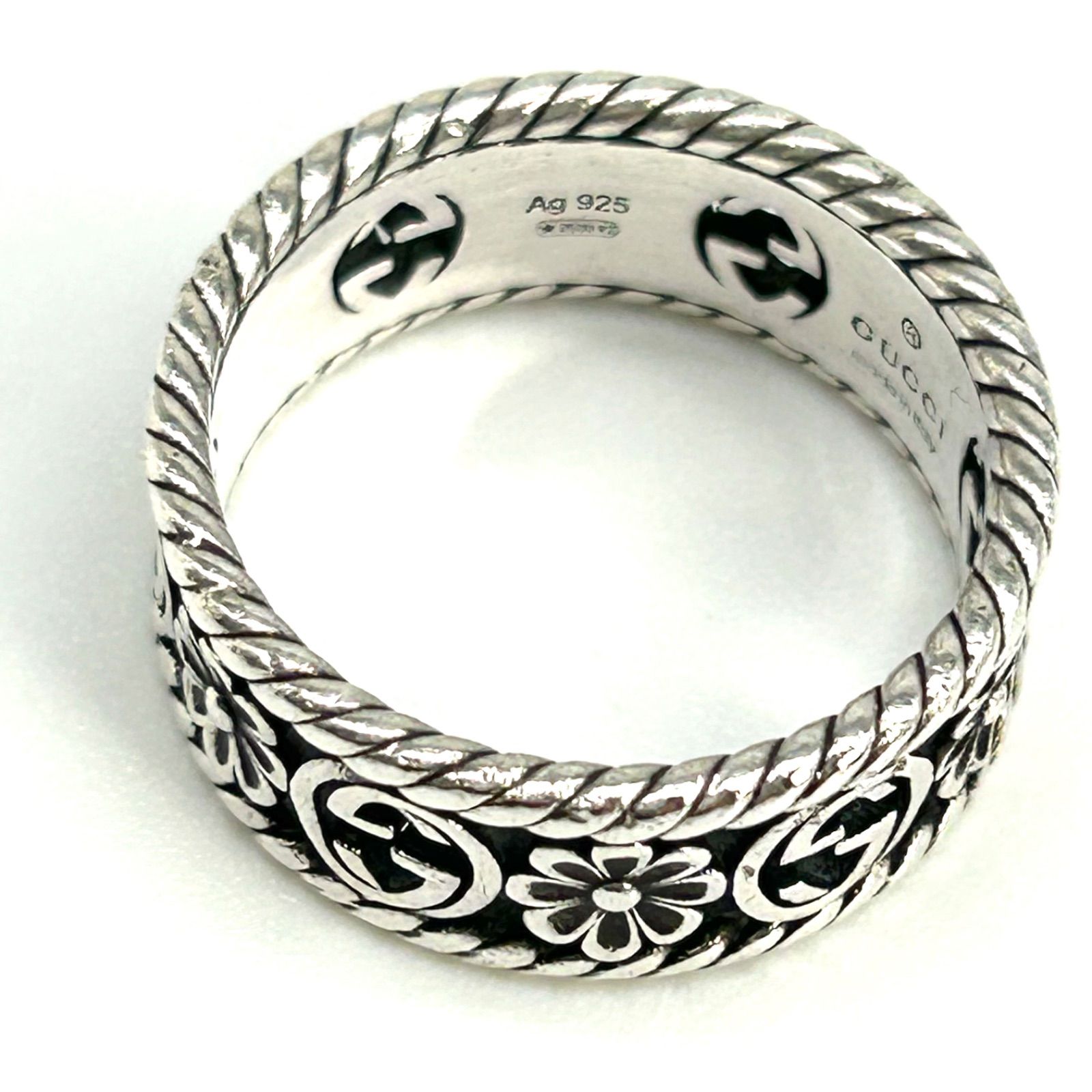 美品】GUCCI グッチ インターロッキングG フラワー リング サイズ16号