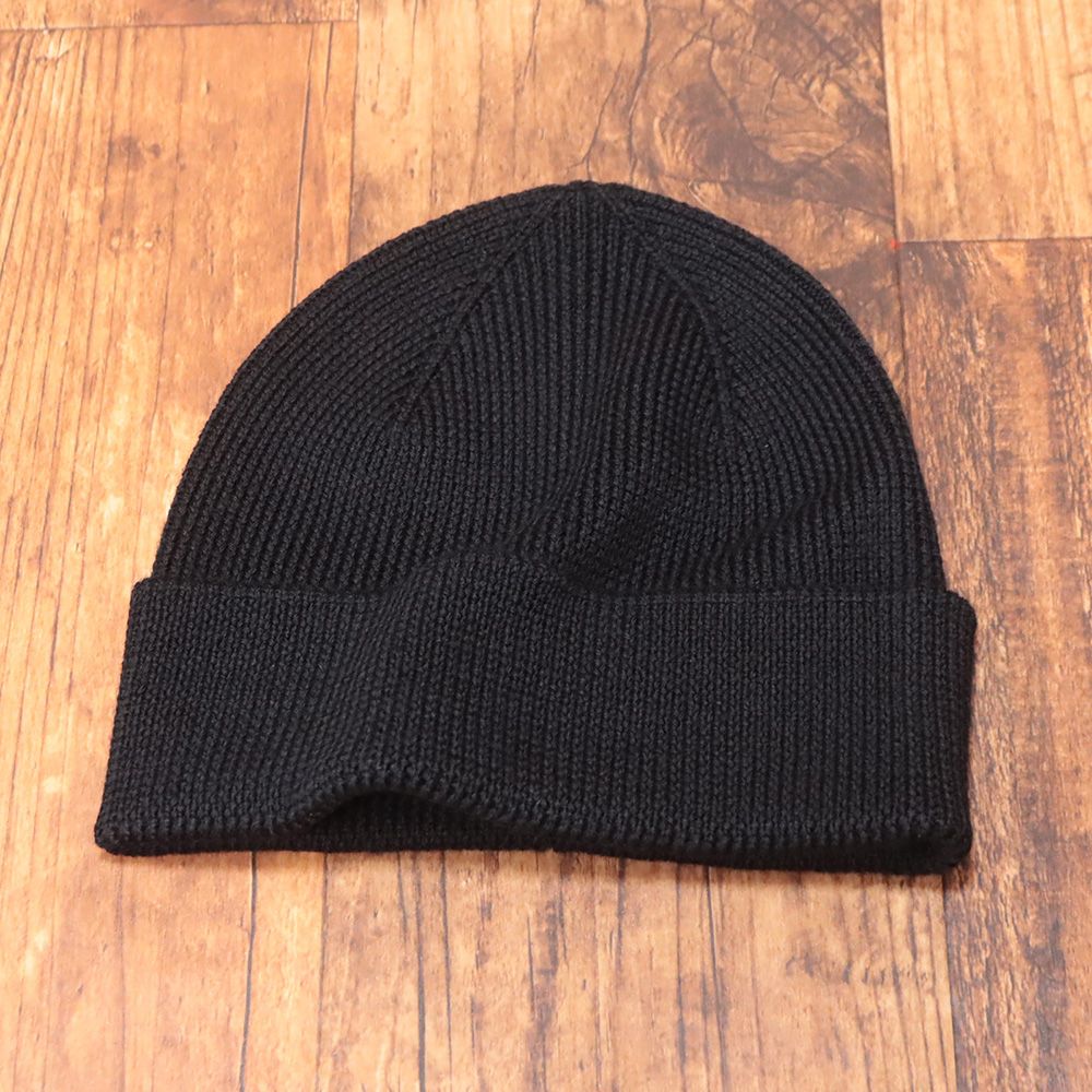 25秋冬 MASQ ニットキャップ M 5625-7097 イタリア製 エクストラファインメリノウール シンプル 無地 インポート マスク 黒 ブラック mc 465