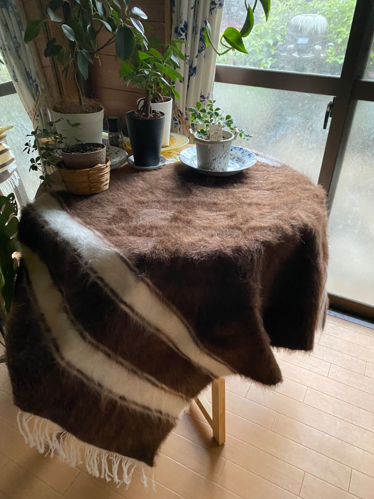 遊牧民の知恵シイルトバッタニイェ アンゴラヤギの染料なし自然のモヘアで手織りで織られた毛布