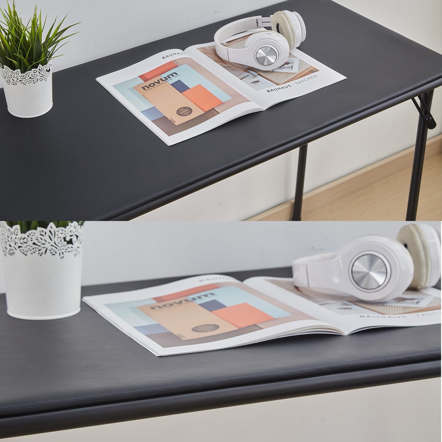 KAIHAOWIN 折りたたみテーブル 幅97×奥行47×高さ70cm 折りたたみデスク 組立不要 オフィステーブル パソコンデスク PC コンパクト 作業台 省スペース 在宅勤務 学習机 勉強机 ブラック MARWIL-DEMENAGEMENTS_CH