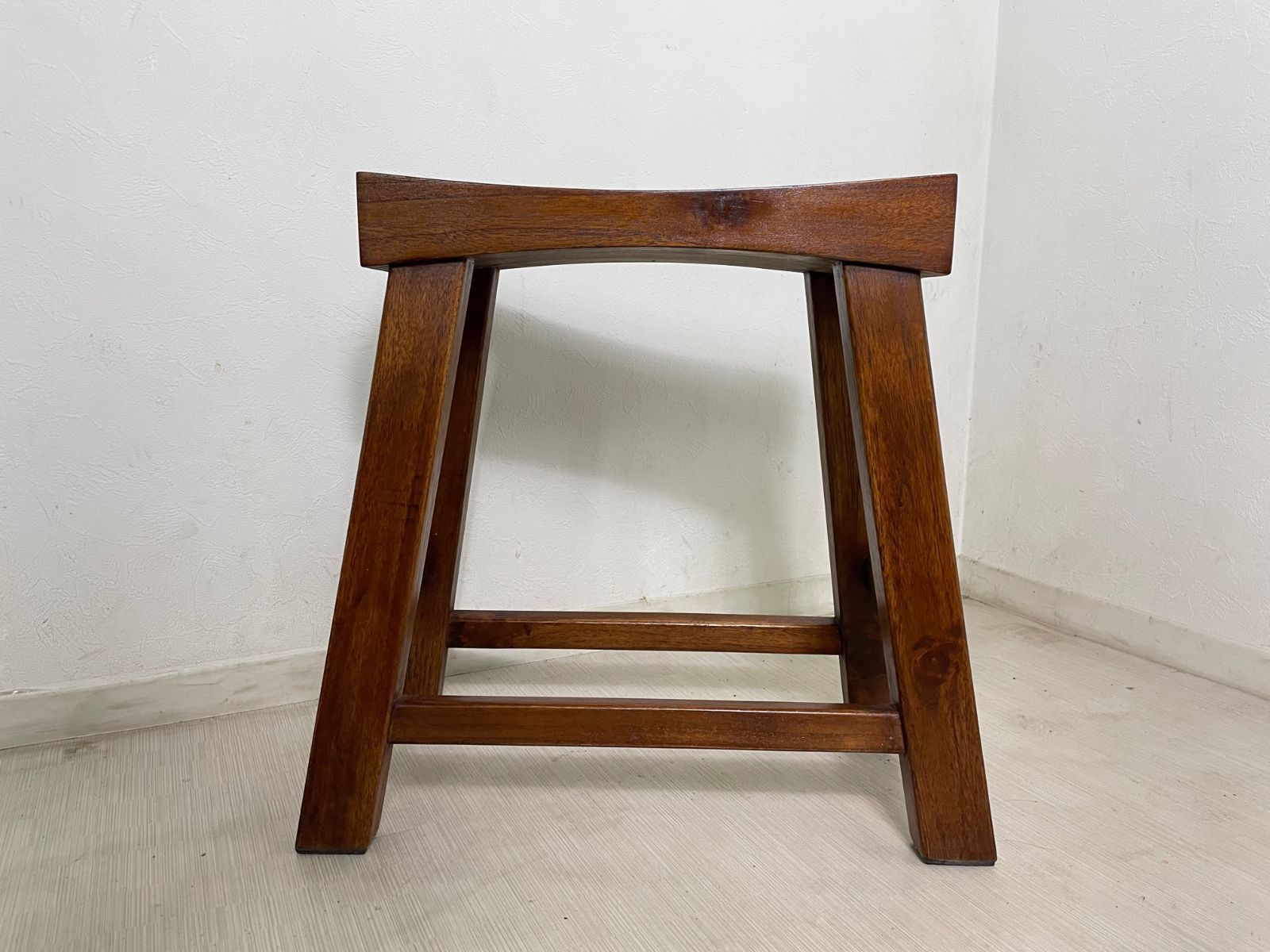 アンティーク調 チーク無垢材 ベンチスツール cha-0135-DAK