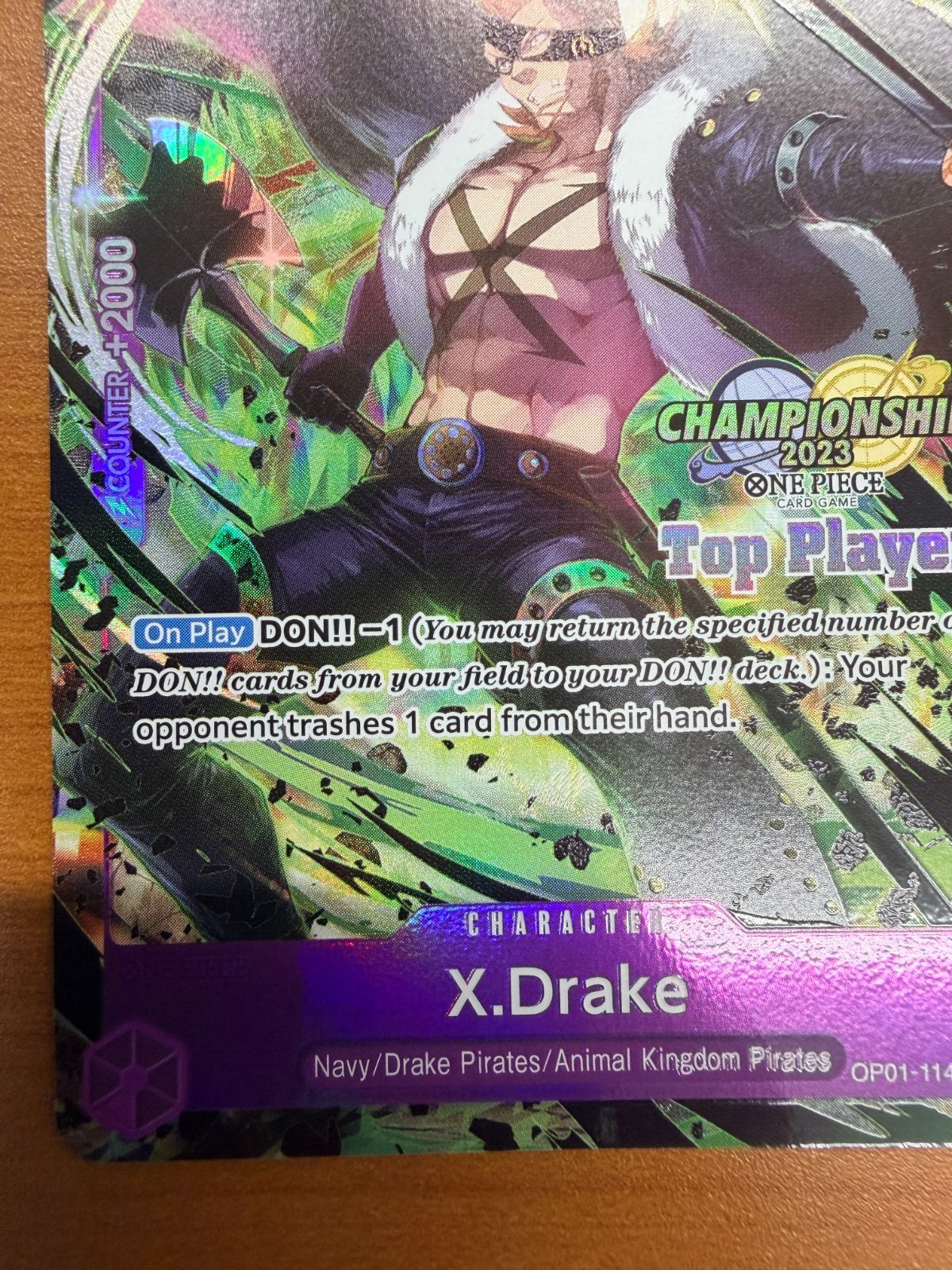 ワンピースカード チャンピオンシップ2023 ファイナリスト Xドレーク 美品 X ドレーク 2023年 チャンピオンシップ トッププレイヤー TOP