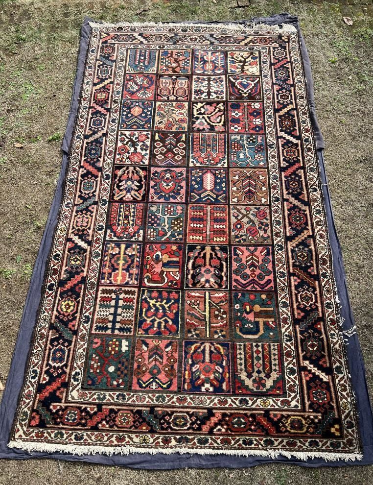 ヴィンテージ ラグ ウールラグ カーペット キリム 298x166cm 絨毯 ペルシャ絨毯 手織り 特大 長方形 ビンテージラグ 幾何学 ビンテージ ワンルーム バルーチ トルクメン トライバル ラグ