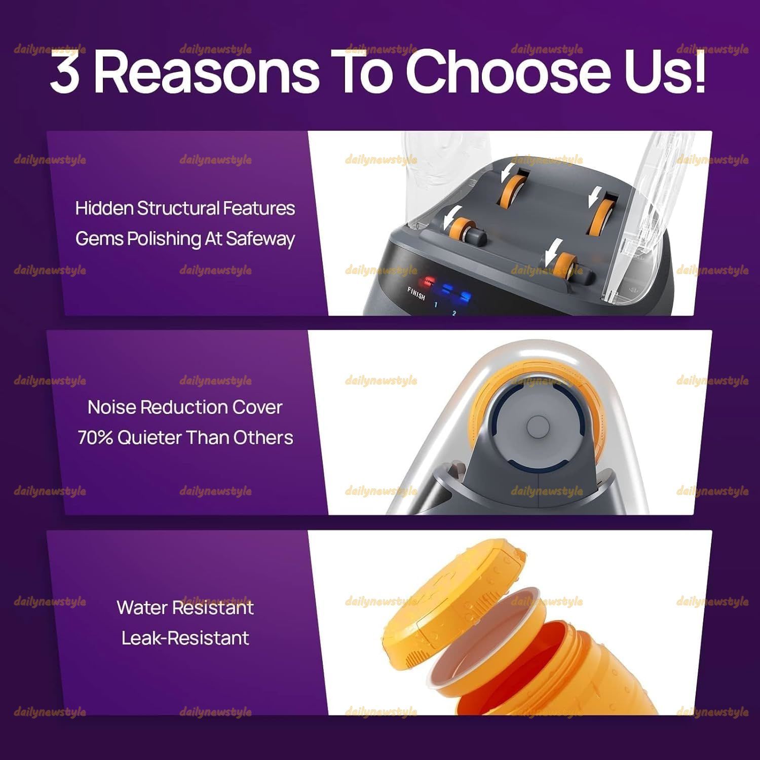 研磨された砂利とノイズ低減カバーを備えた石研磨キット インテリジェントタイミング