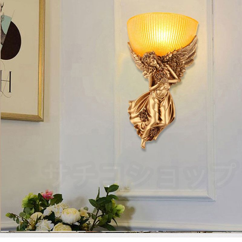 プラケットライト 壁掛け灯 壁灯 室内 屋内 エクステリア 門柱灯 アンティーク 北欧風 天使 左モデル