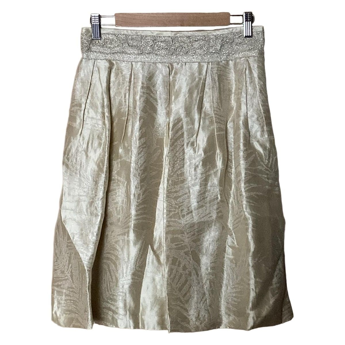 VIVIENNE TAM ヴィヴィアンタム スカート サイズ0 XS レディース - ゴールド ひざ丈|麻混|シルク混