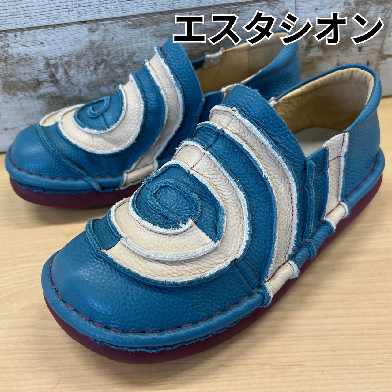 傷あり estacion エスタシオン TG043 本革 スリッポン LLサイズ