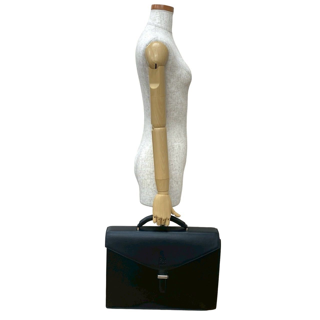 LOEWE ロエベ アナグラム ロゴ 型押し レザー 本革 ビジネスバッグ ブリーフケース トートバッグ メンズ ブラック 20444