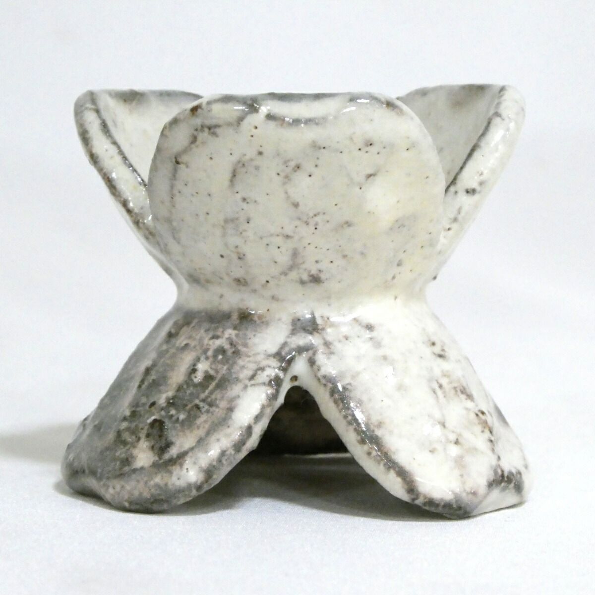 萩の名工 十二代田原陶兵衛作 萩 三葉蓋置 茶道具