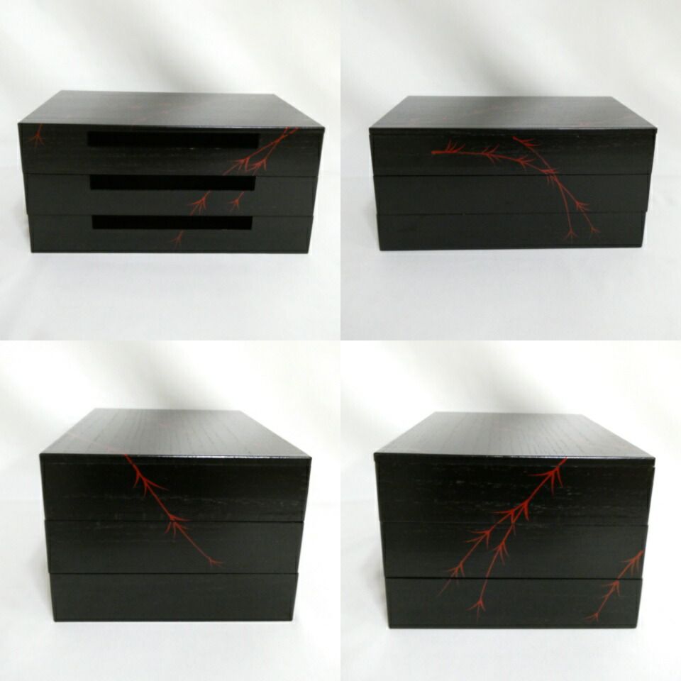 十月の特売品 鵬雲斎好写 掻合塗 田楽箱 木製 茶道具