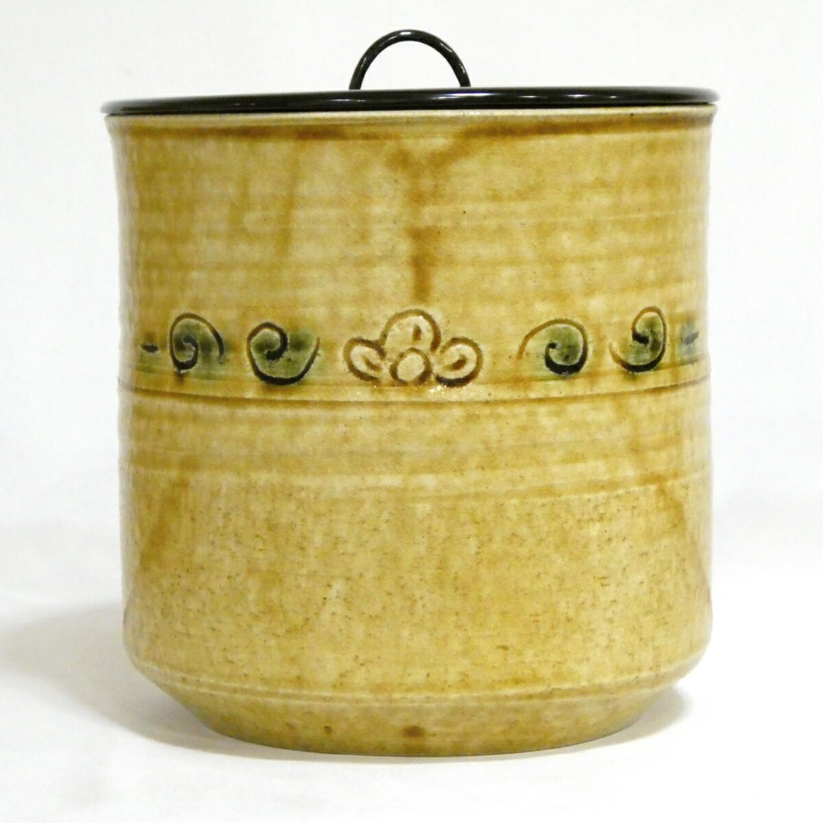 十月の特売品 瀬戸市無形文化財指定 三十一世 加藤唐三郎作 黄瀬戸水指 茶道具