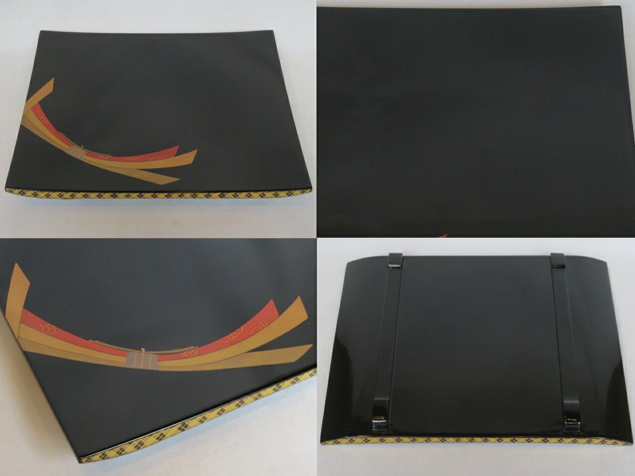 十月◆特売品 輪島塗 塩徳屋漆器店製 布着本堅地 木製 角型盛器 五客 茶道具 盆 税込 送料込 SKLAD-KIRPICHA_RU