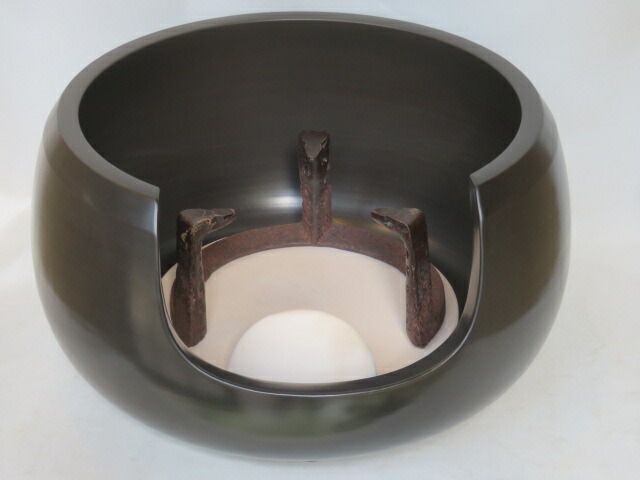 十月◆特売品 佐賀県蒲池窯 伊東征隆作 尺二 面取土風炉セット 税込 送料込 欠け