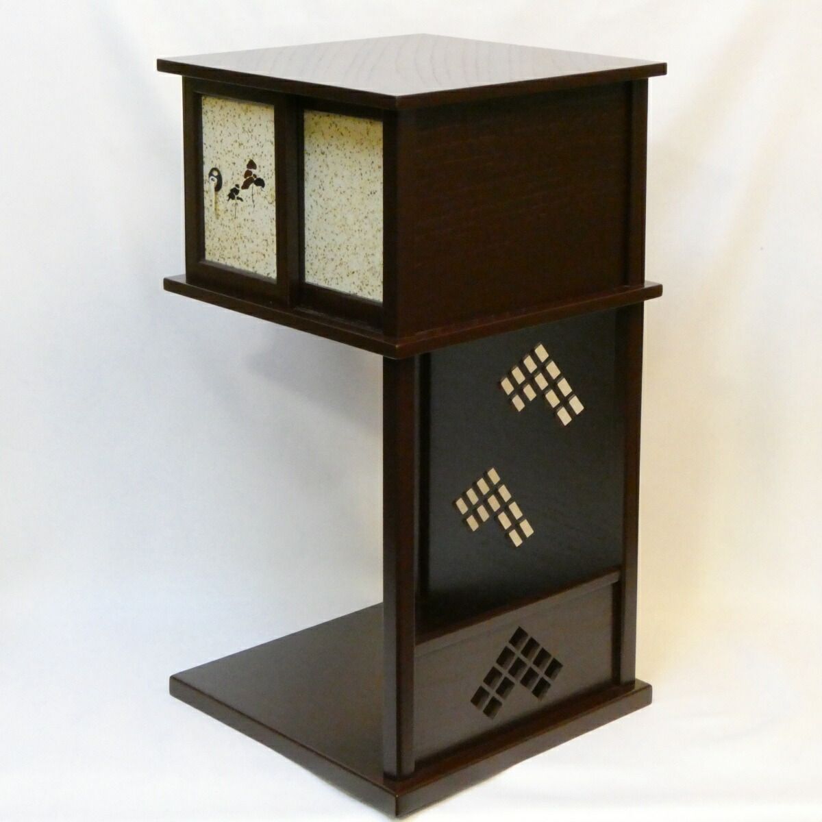 十月の特売品 裏千家流 淡々斎好写 溜掻合塗 徒然棚 固定式 業平棚 茶道具