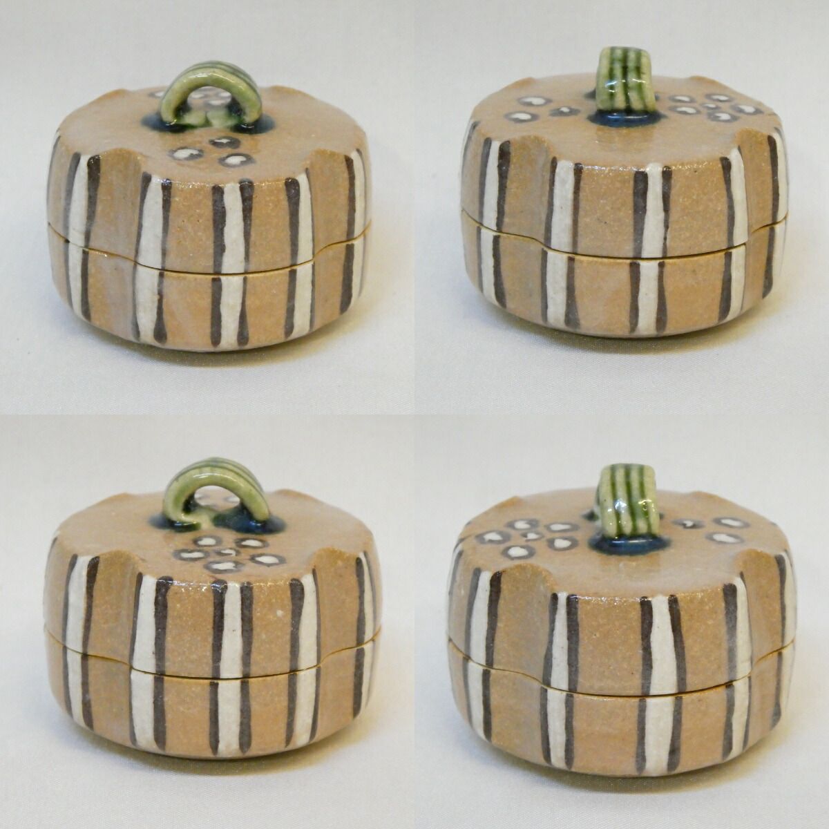 季節の茶道具 大萱窯 加藤弥右衛門作 赤織部 はじき 香合 茶道具