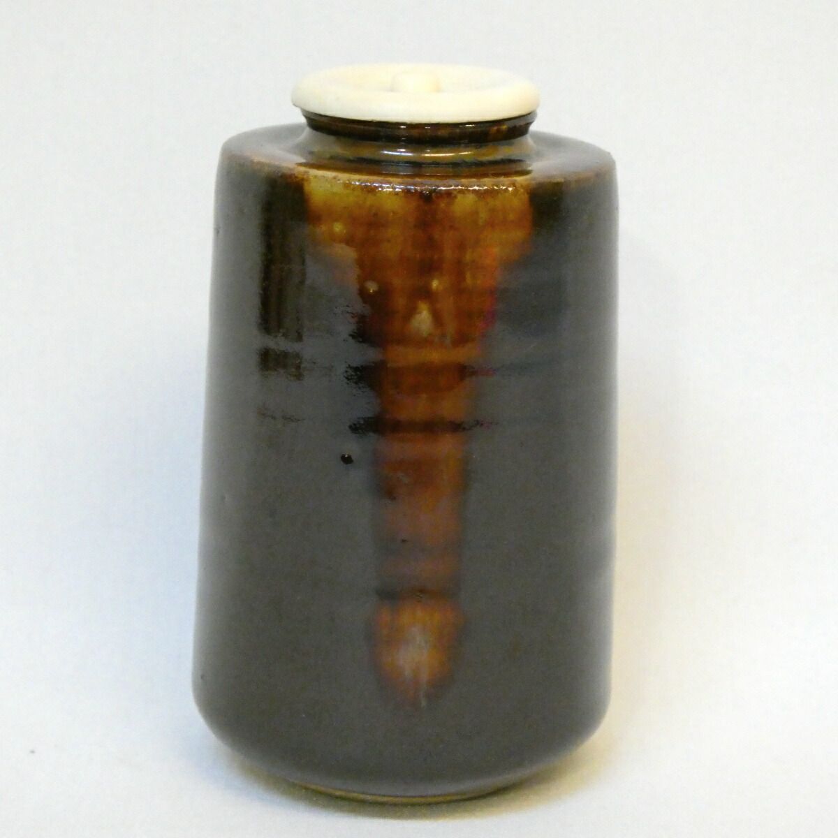 古瀬戸 名物写 膳所焼 陽炎園 岩崎新定作 出雲肩衝写 茶入 弥左衛門間道仕覆添 茶道具 WWW_SUPERTOOLSSHOP_NL