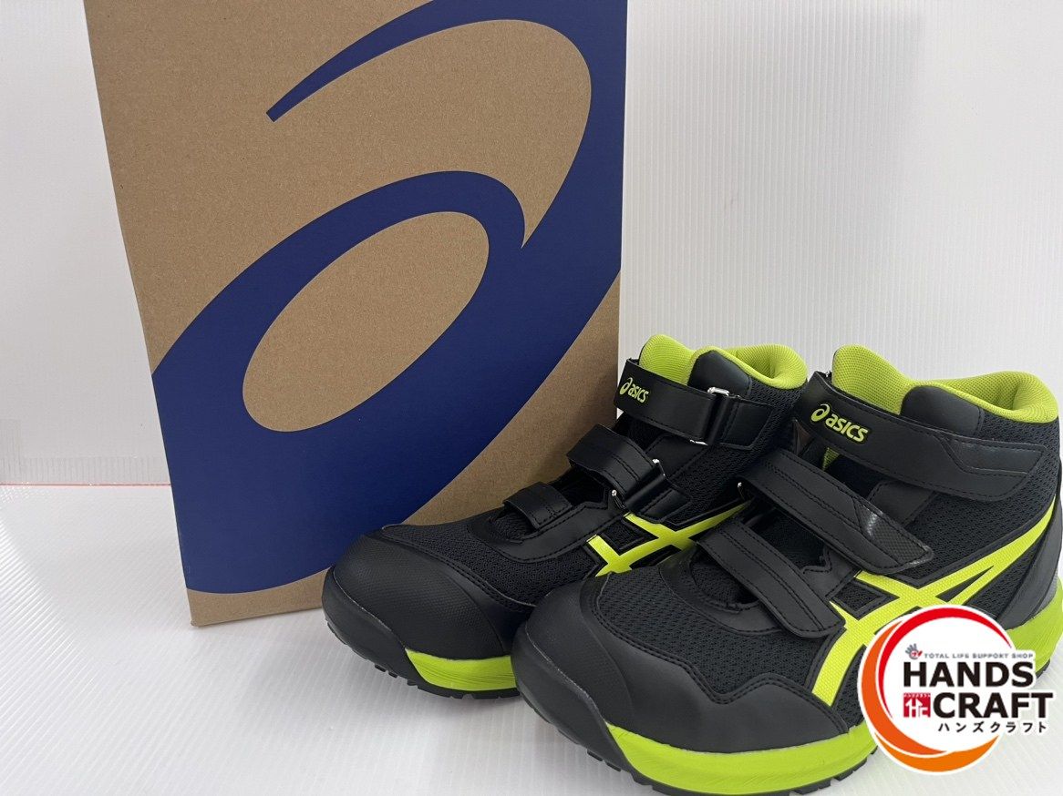 アシックス asics 安全靴 26.5cm WINJOB CP216 ブラック×ネオンライム ウィンジョブ 作業靴