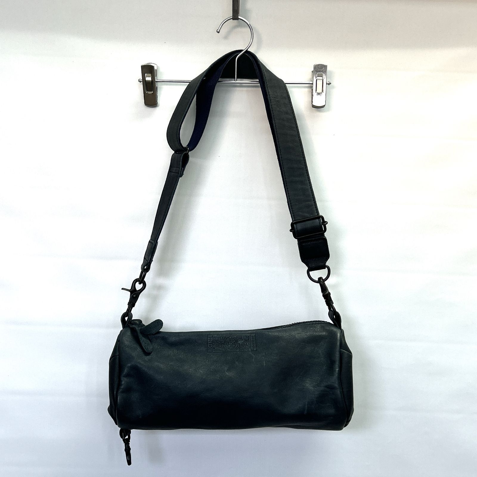 浜館79-2163 Butler Verner Sails バトラーバーナーセイルズ ロールショルダーバッグ ホースレザー 本革 ネイビー系 品