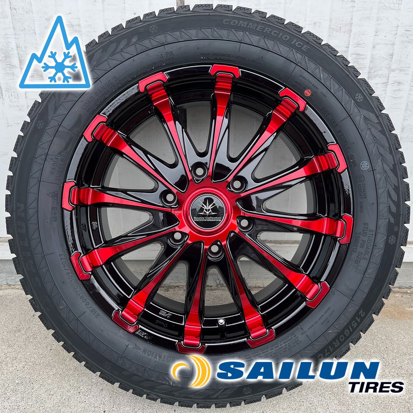 廃盤 車検対応 17インチ スタッドレス タイヤホイールセット SAILUN COMMERCIO ICE 215|60R17 LT 4本セット BD12 FFCRYSTALESIA_COM