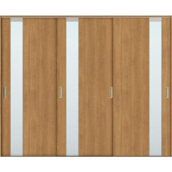 TA 室内引戸 Vレール方式 引違い戸3枚建て 鍵なし DSHT-EGT 2420 W 2 462mm × H 2 023mm NC枠 固定枠 LIXIL リクシル エッチング透明 ツバ無薄敷居 B枠 NC156 壁厚116-130