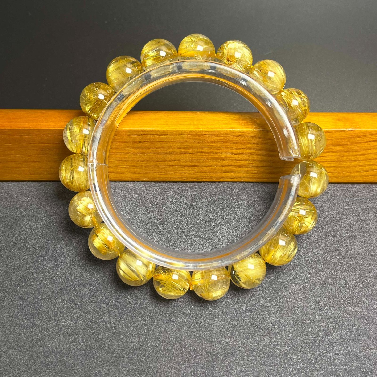 EU製 ! 満針ルチルクォーツ ブレスレット パワーストーン 天然石 金運 お守り プレゼント 10.9-11.4mm ZB9570