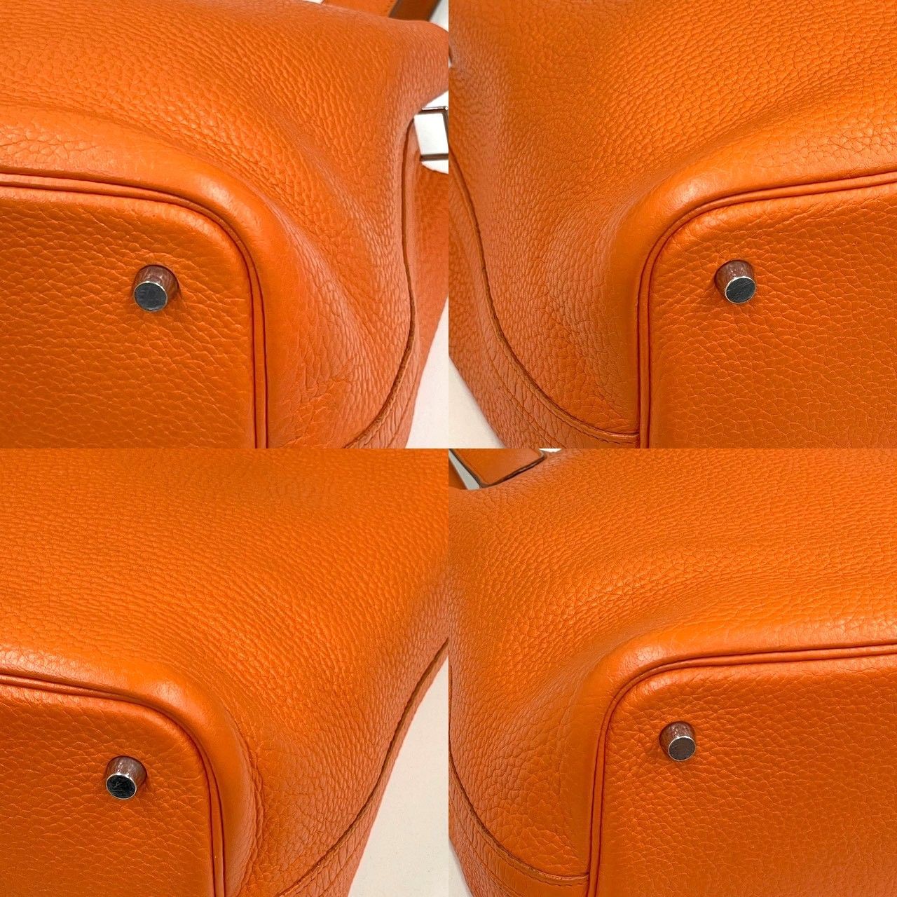 エルメス ピコタンMM トリヨンクレマンス オレンジ ハンドバッグ □I 