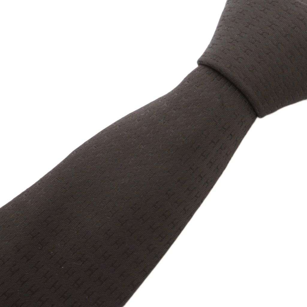 エルメス HERMES ネクタイ レギュラータイ シルク ダークブラウン |AE GY17