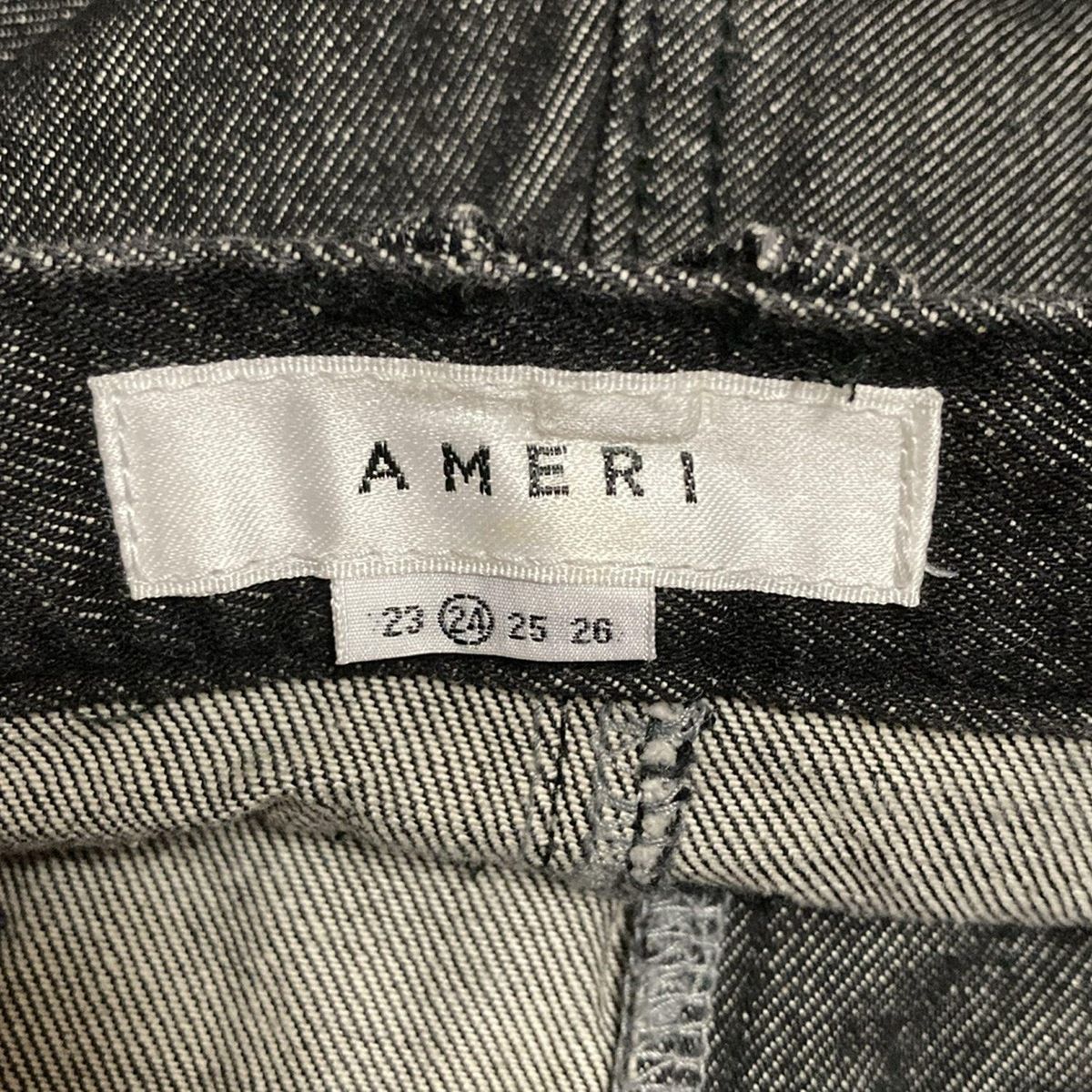 AMERI アメリ ジーンズ サイズ24 レディース - 黒 フルレングス ダメージ加工 サスペンダー付き DECORATOM_COM_BR