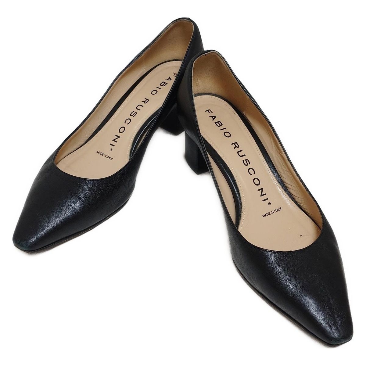 FABIO RUSCONI ファビオルスコーニ パンプス 38 レディース - 黒 レザー