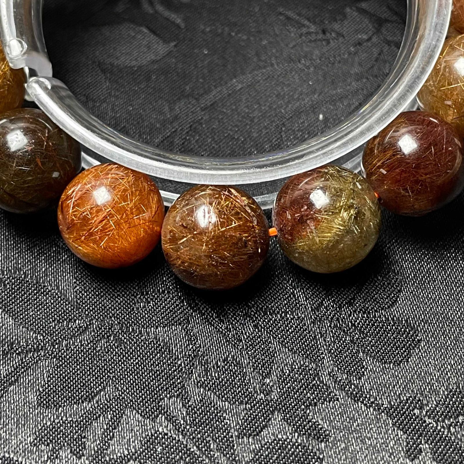 上級 EU製 レッド銅髪ルチルクォーツ ブレスレット パワーストーン 天然石 金運 お守り 13.2-13.6mm ZB9574 WWW_SHINETEETH_COM