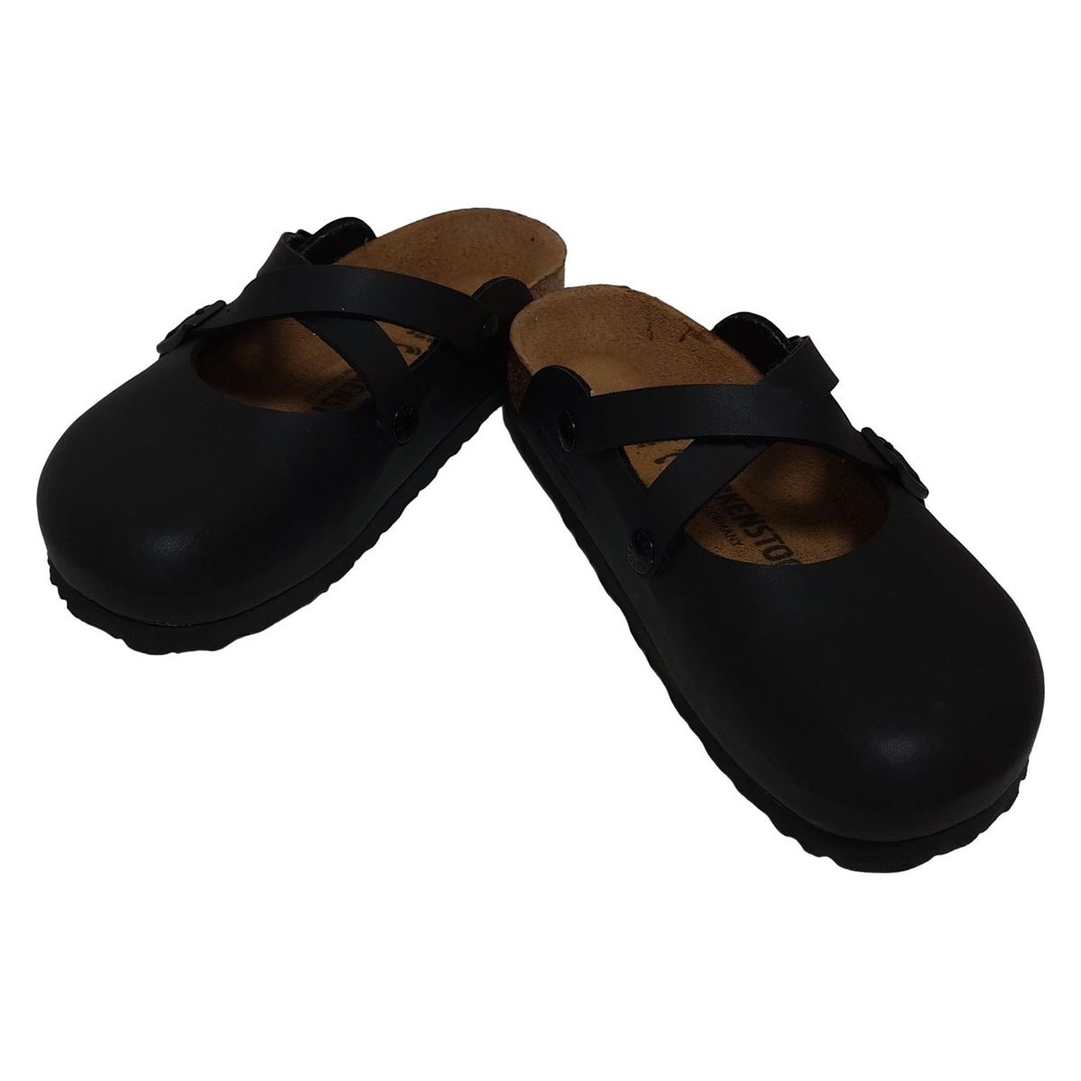 BIRKEN STOCK ビルケンシュトック サンダル 38 レディース - 黒 レザー