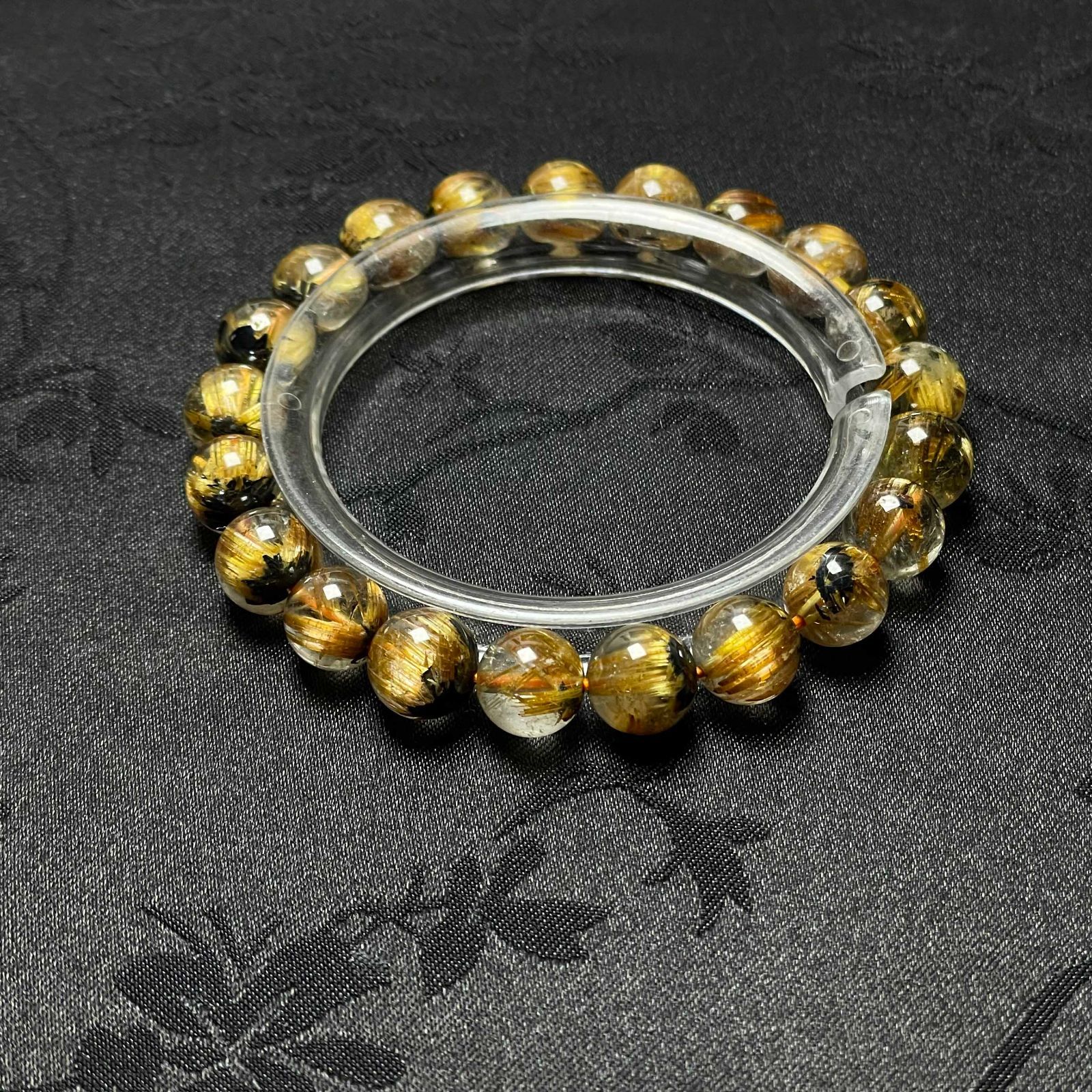 夢色 EU製 太陽花タイチンルチル 黄金針水晶 金運 開運 ゴールド ブレスレット パワーストーン プレゼント 8.8-9.3mm ZB9577 WWW_SHINETEETH_COM