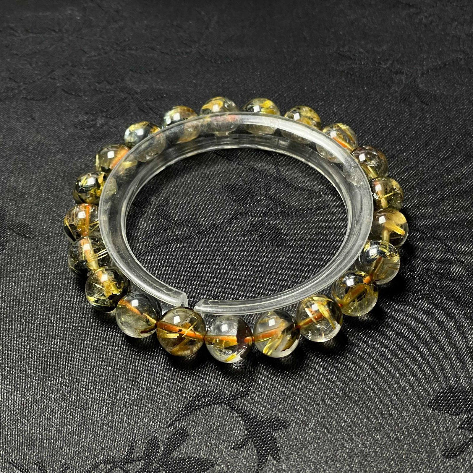 EU製 太陽花タイチンルチル 黄金針水晶 金運 開運 ゴールド ブレスレット パワーストーン プレゼント 8.7-9.2mm ZB9578