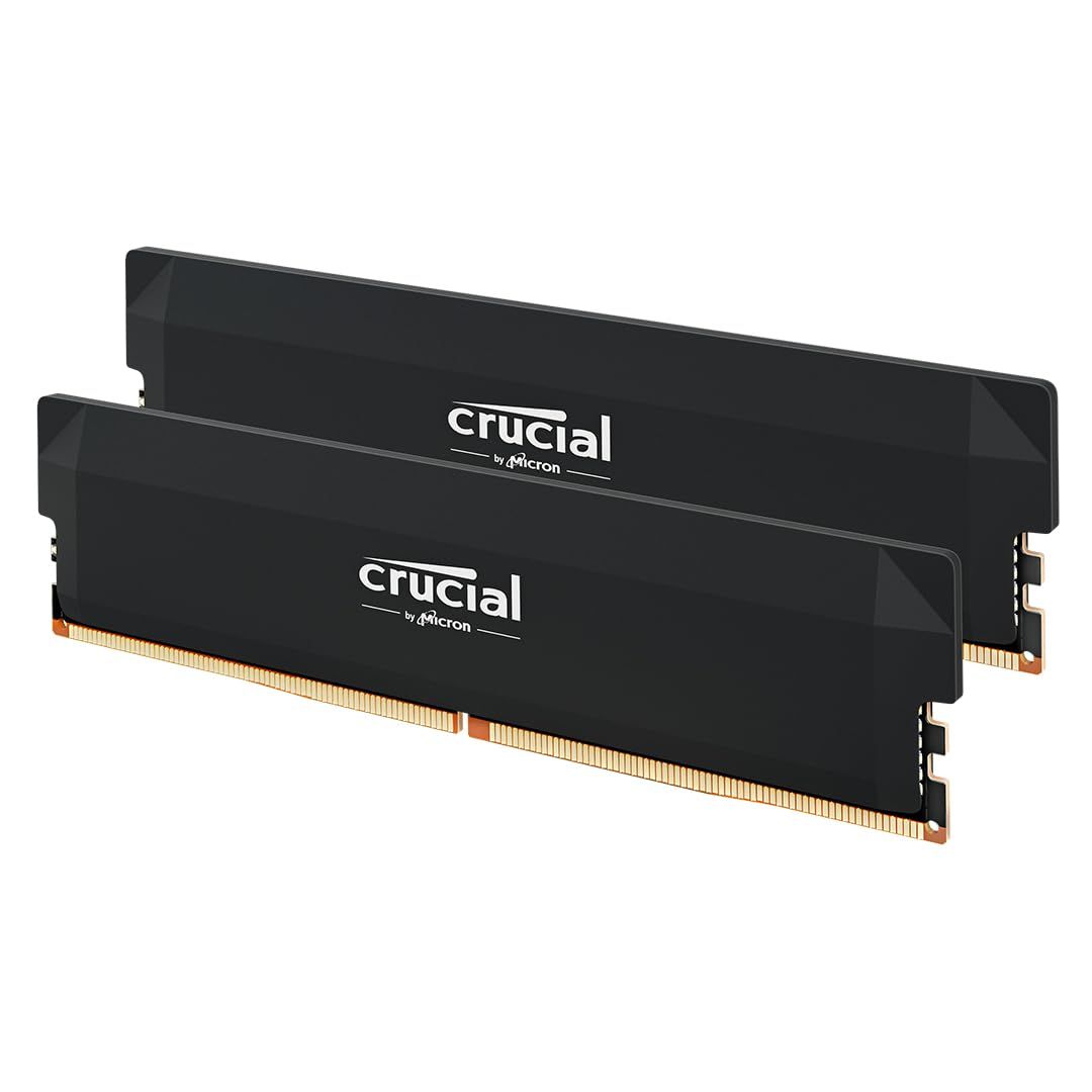 Crucial クルーシャル PRO マイクロン製 デスクトップ用メモリ 32GB×2枚 DDR5-6400 オーバークロック CP2K32G64C40U5B 正規代理店品 32GB×2 DDR5 6400 Overclock