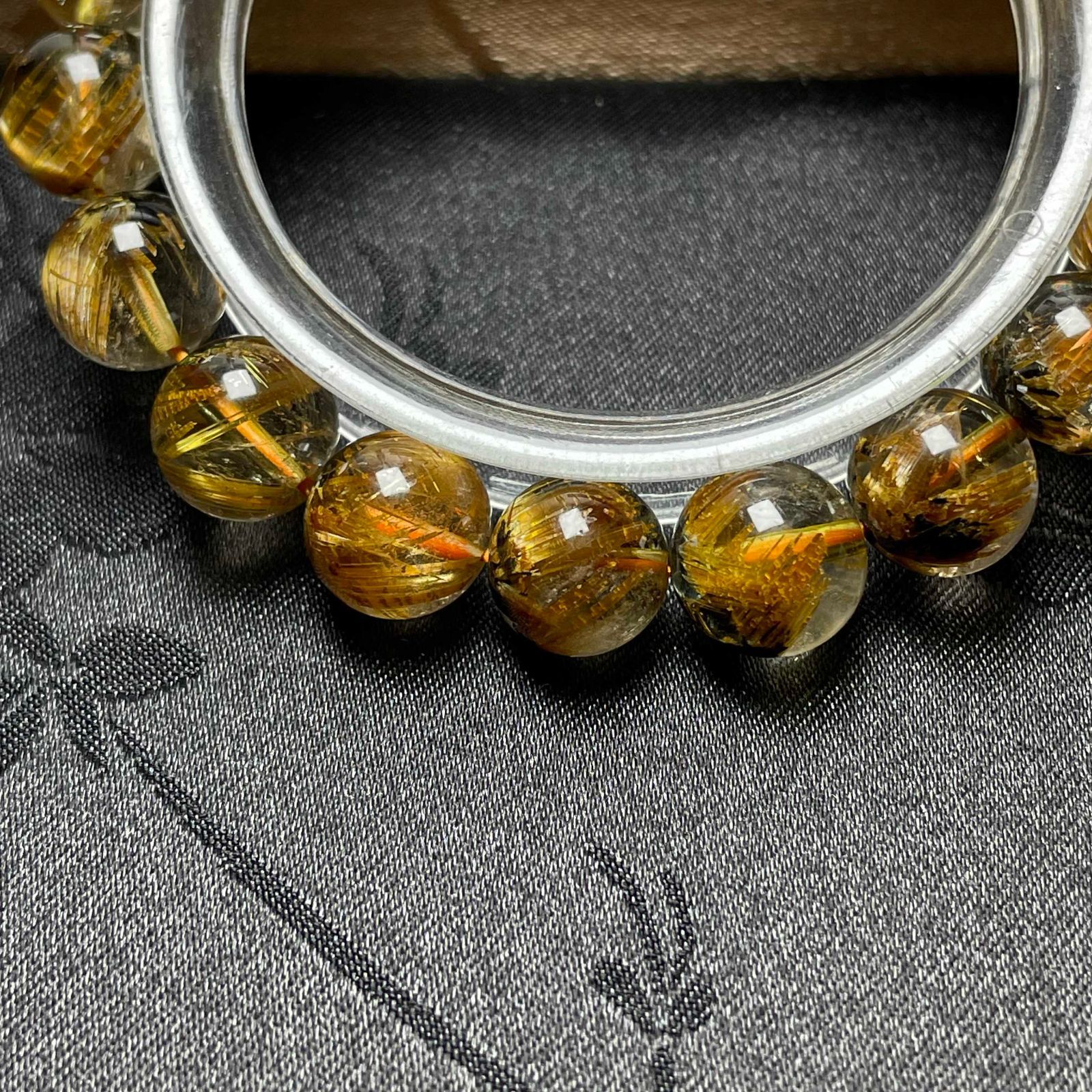 上品 EU製 太陽花タイチンルチル 黄金針水晶 金運 開運 ゴールド ブレスレット パワーストーン プレゼント 9.9-10.7mm ZB9579 WWW_SHINETEETH_COM