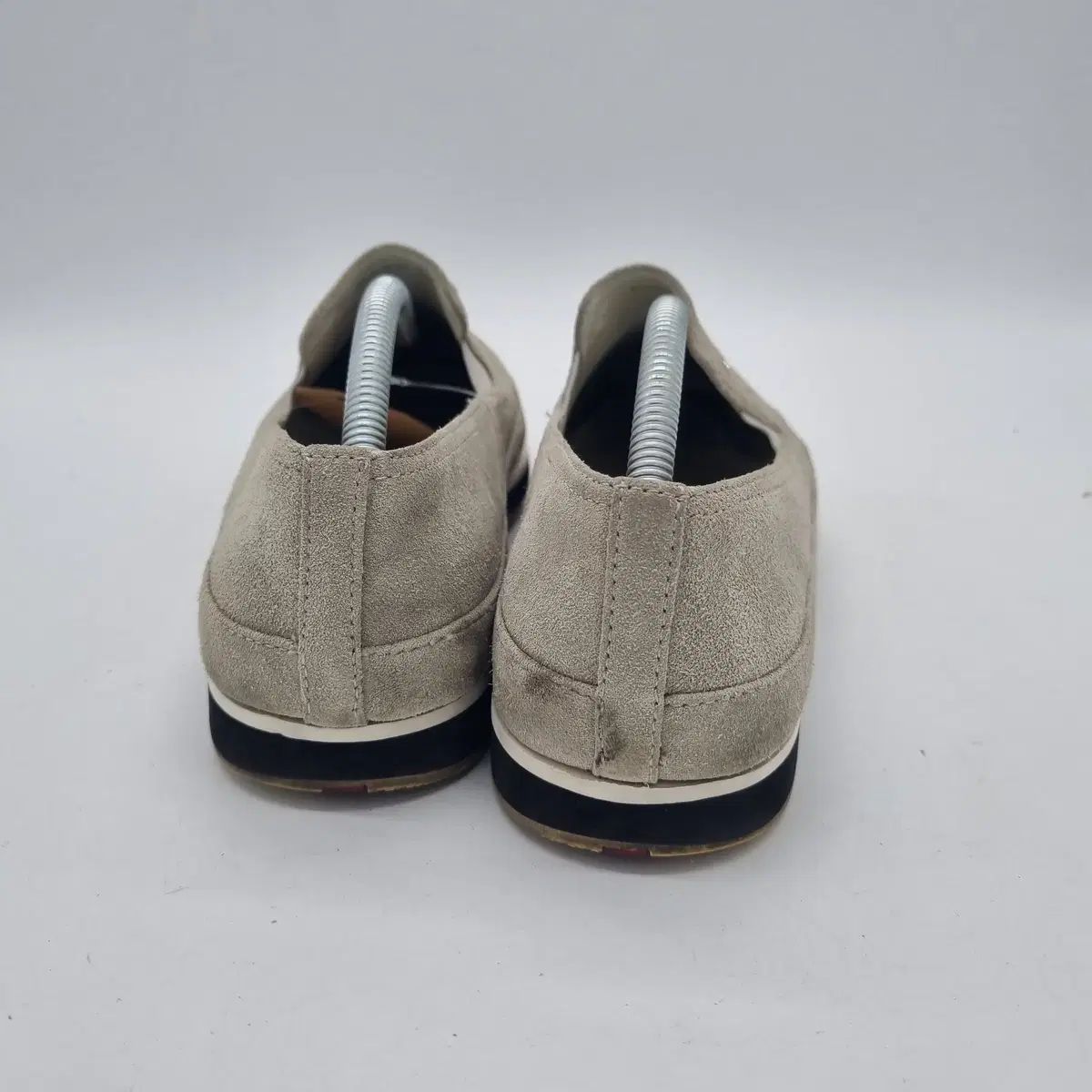  PRADA プラダ スウェード スリッポン スニーカー グレー レディース 250 mm フラットシューズ バレエシューズ パンプス