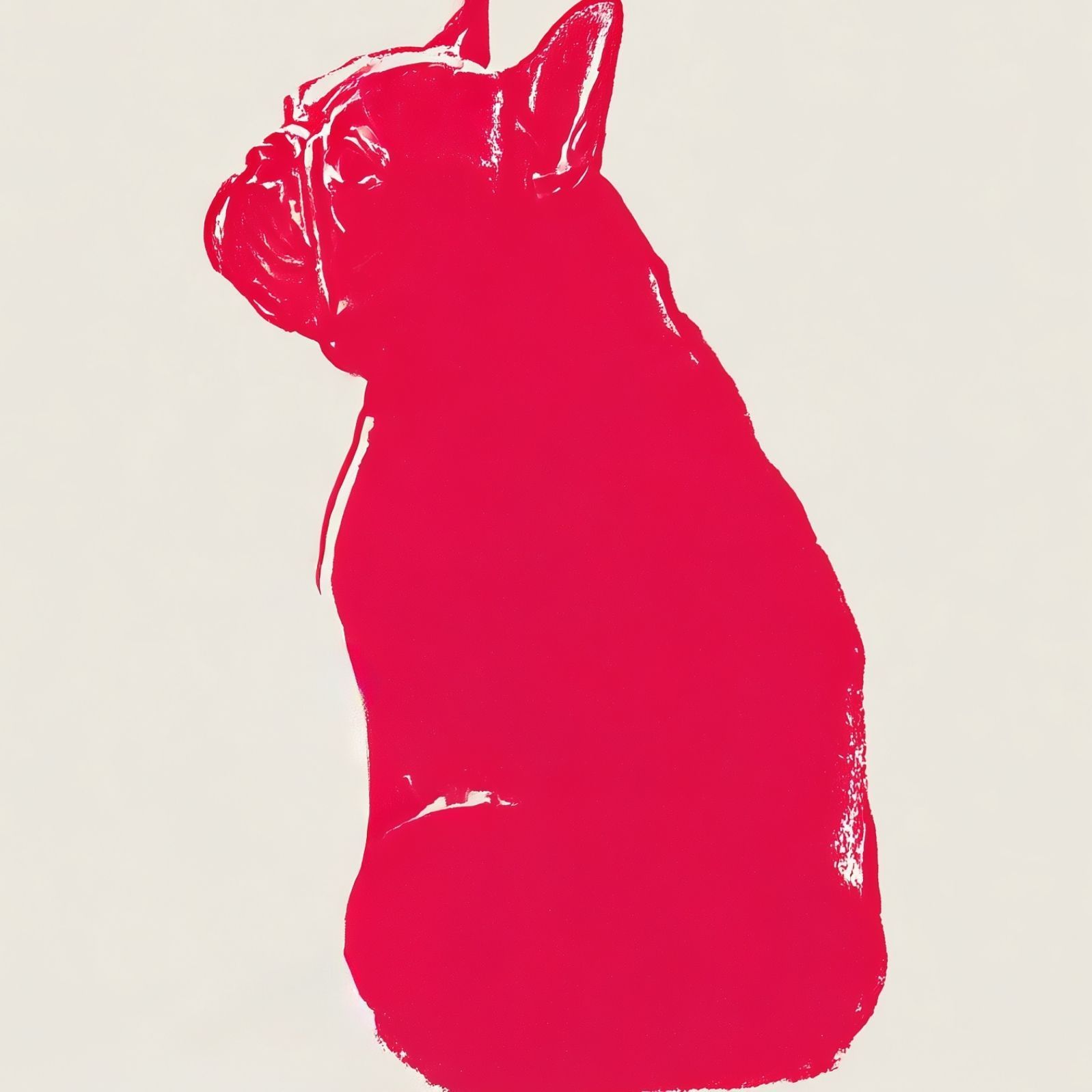 名入れOK Red Line フレンチブルドッグ フレブル犬 No 2 アートポスター ペットロス 北欧モダン ミニマルインテリア カフェスタイル