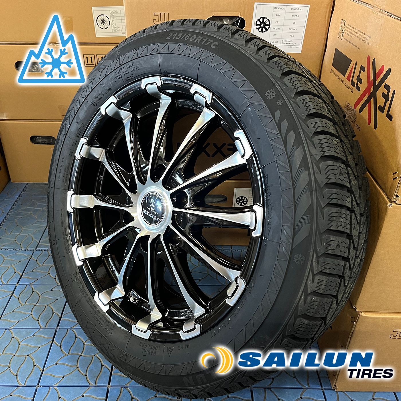 車検対応 17インチ スタッドレス タイヤホイールセット SAILUN COMMERCIO ICE 215|60R17 LT 4本セット BD12 FFCRYSTALESIA_COM