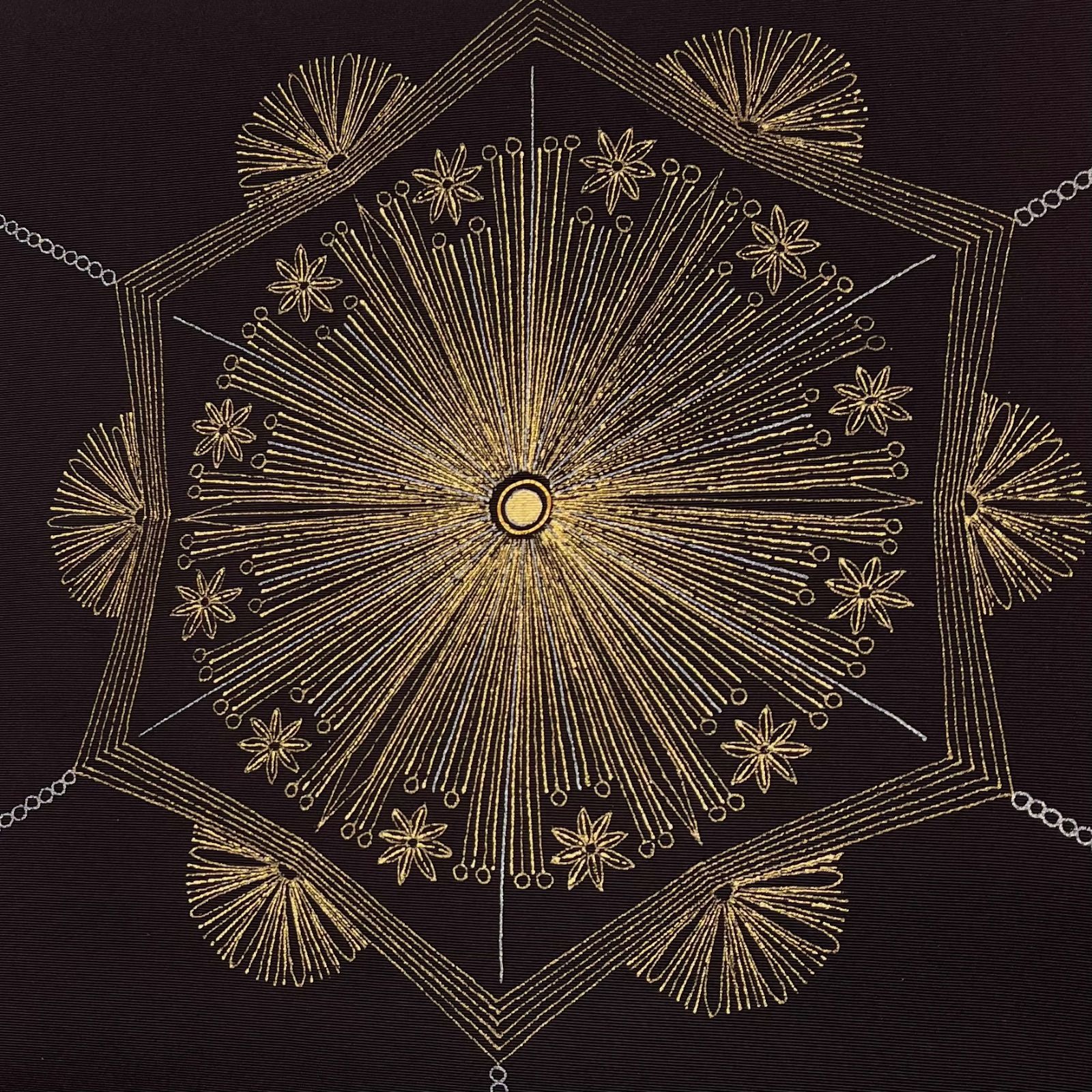 九寸名古屋帯 金彩 手描き 正絹 D055 - メルカリ