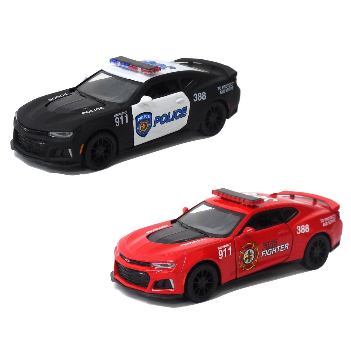 KiNSMART キンスマート プルバックミニカー 1 38 2017 カマロ ZL1 ポリス&ファイヤー 2種アソート 12個入りBOX 201-710