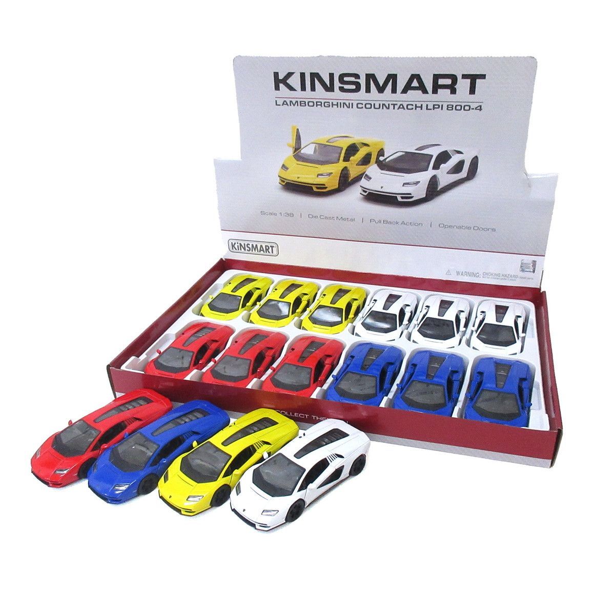KiNSMART キンスマート プルバックミニカー 1|38 ランボルギーニ カウンタック LPI800-4 4色アソート 12個入りBOX 201-712