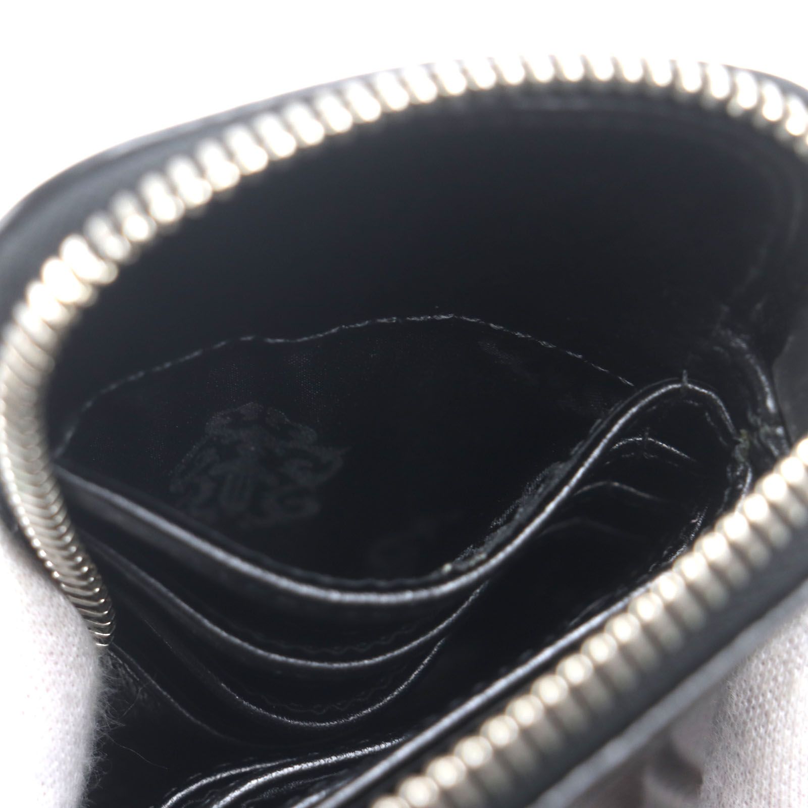 CHROME HEARTS クロムハーツ ワントリリオン フ ニー ウォレット レザー 925 ダガージップ スクロールラベル L字ファスナー カードケース ブラック シルバー金具 メンズ