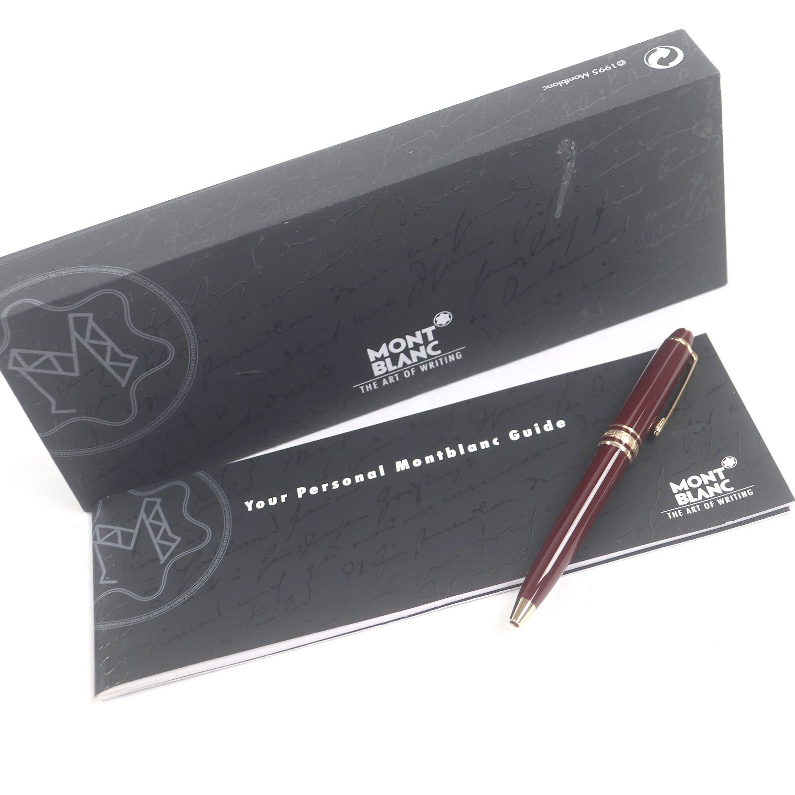 □MONTBLANC モンブラン マイスターシュテュック モーツァルト ツイスト式 ボールペン ボルドー ゴールド ドイツ製 メンズ 筆記 済み