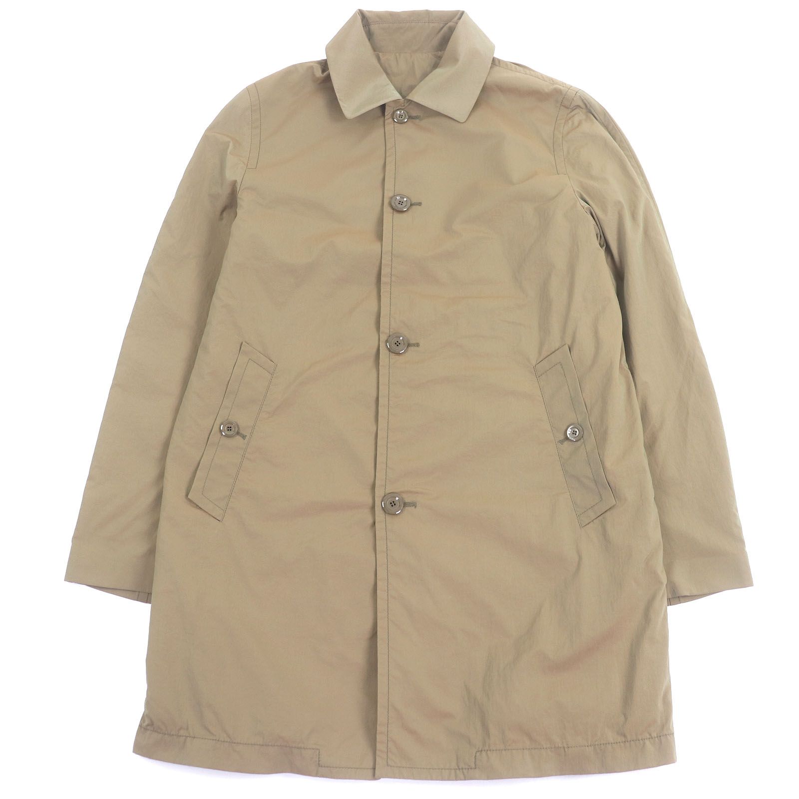 □BOGLIOLI ボリオリ ロゴボタン スプリングコート ステンカラーコート ミドルコート 玉虫色 46 正規品 メンズ オススメ◎